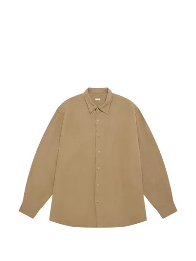 A.presse Long-sleeve Button-up Shirt In Brown