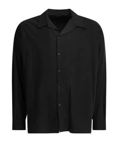 A.presse Long-sleeve Silk Shirt In Black