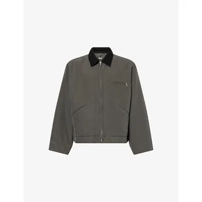 A.presse Mens  Detroit Collared Cotton And Silk-blend Jacket In Gray