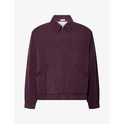 A.presse Silk-blend Gabardine Bomber Jacket In Burgundy