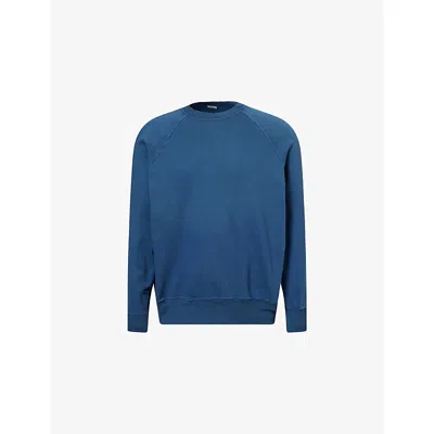 A.presse Mens Blue Vintage Crewneck Cotton-jersey Sweatshirt