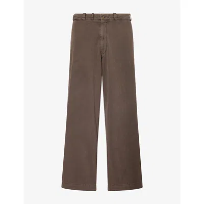 A.presse Mens Brown Vintage Type 4 Cotton-chino Trousers In Black