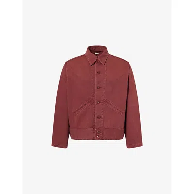A.presse Mens Burgundy Vintage Medical Cotton Jacket In Brown