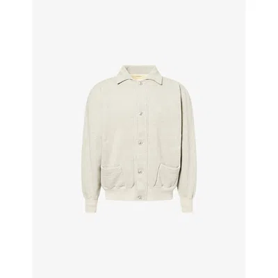 A.presse Mens Gray Vintage Patch-pocket Cotton Sweatshirt Cardigan