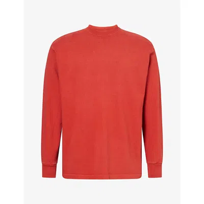 A.presse Mens Vintage Relaxed-fit Cotton T-shirt Red