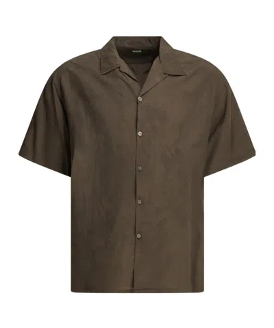A.presse Natural Dyed Short-sleeve Shirt In Brown