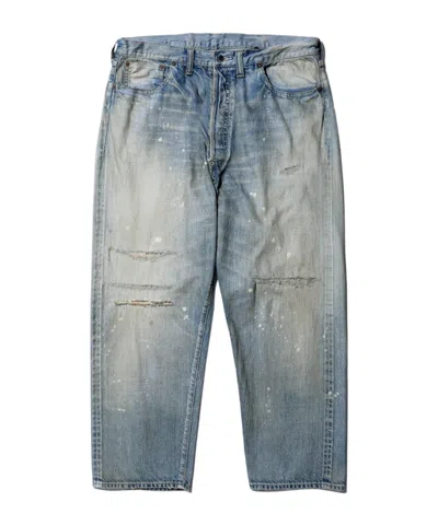 A.presse No.37 Washed Wide Denim Pants In Blue
