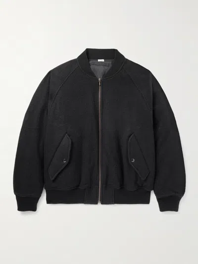 A.presse Padded Cashmere-felt Bomber Jacket In Black