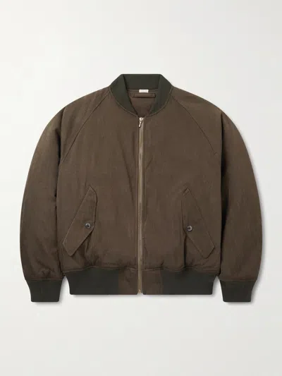 A.presse Padded Silk And Cotton-blend Bomber Jacket In Green
