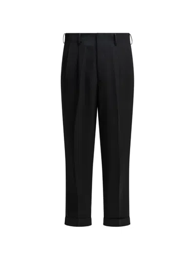 A.presse Pleated Turned-up Trousers In Blue