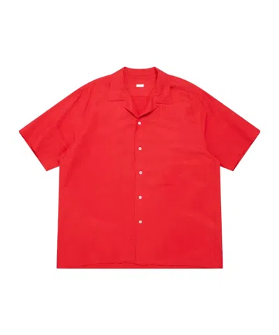 A.presse Convertible-collar Silk And Linen-blend Shirt In Red
