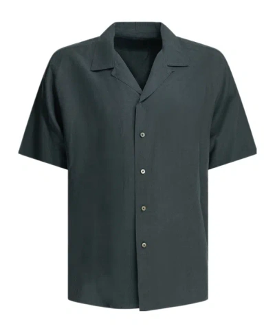 A.presse Short-sleeve Camp-collar Shirt In Navy Blue