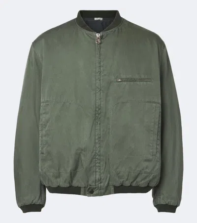 A.presse Silk And Cotton Bomber Jacket In Green