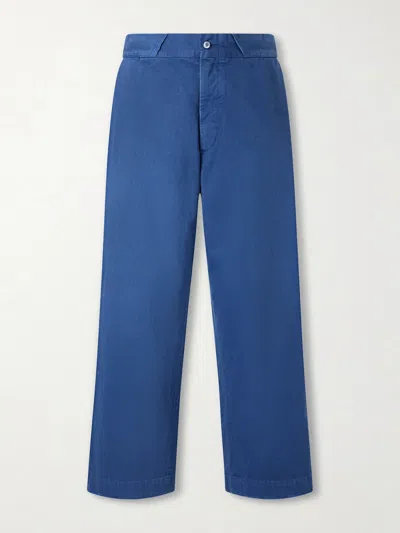 A.presse Straight-leg Cotton-twill Trousers In Blue