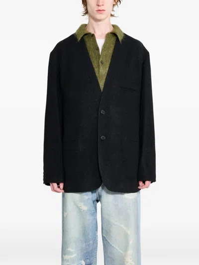 A.presse Tweed Collarless Blazer In Multi