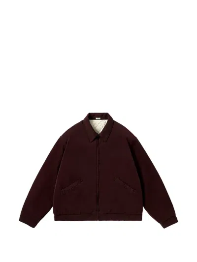 A.presse Washed Gabardine Short Jacket In Burgundy