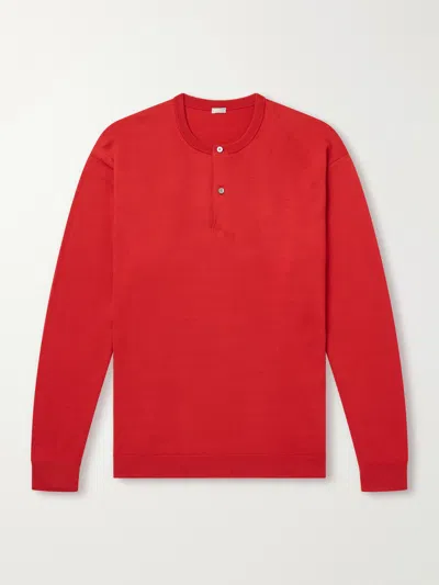 A.presse Wool Henley Sweater In Red