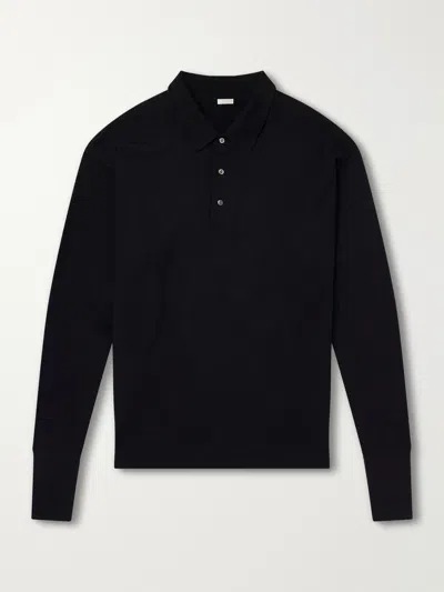 A.presse Wool Polo Shirt In Black