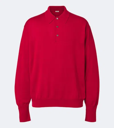 A.presse Wool Polo Sweater In Red