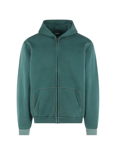 A.presse Zip-up Cotton Hoodie In Green