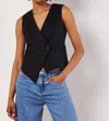 Apricot Asymmetric Vest In Black In Black