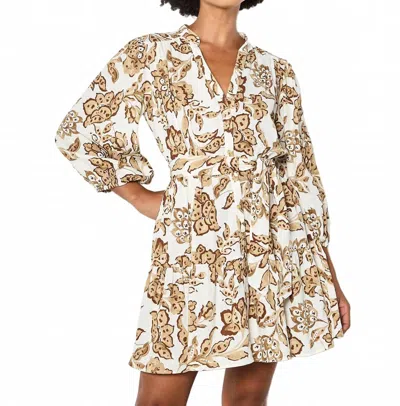 Apricot Boho Mini Dress In Sarsa Cream In Multi