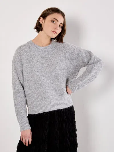 Apricot Bow Back Sparkle Jumper In Grey
