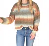 Apricot Caroline Sweater In Coral In Multi