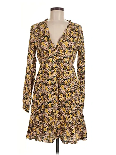 Apricot Casual Dress In Brown