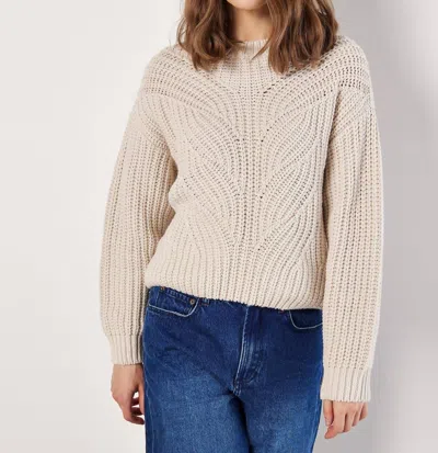 Apricot Chunky Cable Knit Sweater In Stone In White