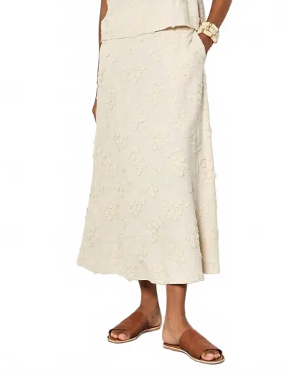 Apricot Dandelion Embroidered Midaxi Skirt In Stone In Neutral