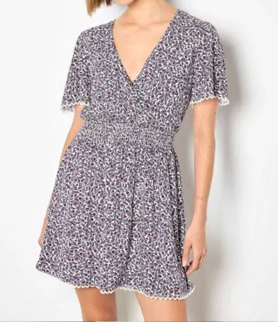 Apricot Ditsy Print Dress In Purple In Multi