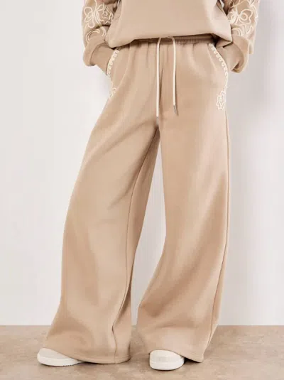 Apricot Cornelli Embroidered Trouser In Cream In Brown