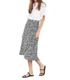Apricot Geo Leaf Wrap Skirt In Navy In Blue