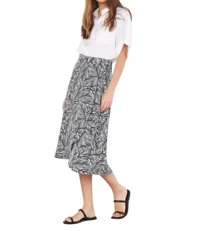 Apricot Geo Leaf Wrap Skirt In Navy In Blue