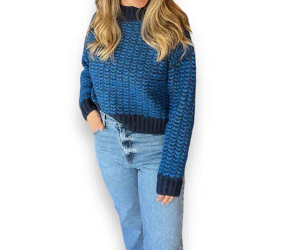 Apricot Go With The Waves Sweater In Navy In Blue