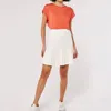 APRICOT IVORY PLEATED KNIT SKIRT