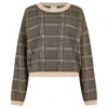 APRICOT KNITTED PRINCE OF WALES CHECK JUMPER