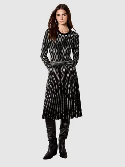 Apricot Large Diamond Knitted Dress In Black