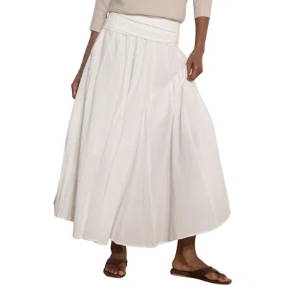 Apricot Large Waistband Cotton Midaxi Skirt In White