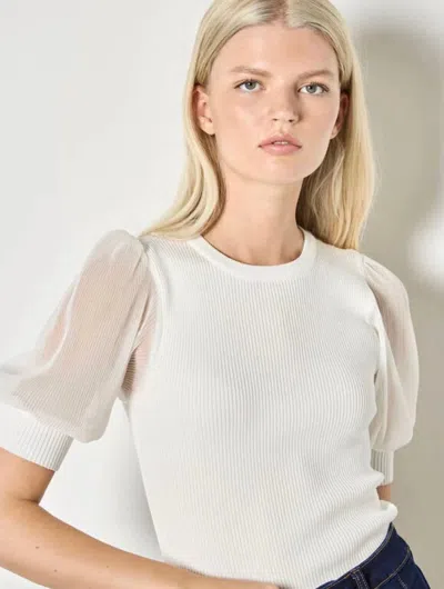Apricot Lisa Knit Short Sleeve Top In White