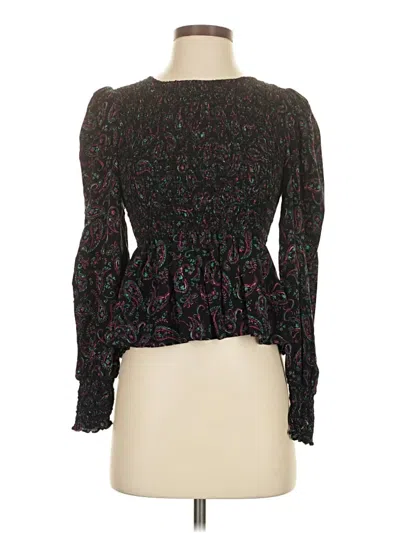 Pre-owned Apricot Long Sleeve Blouse In Black