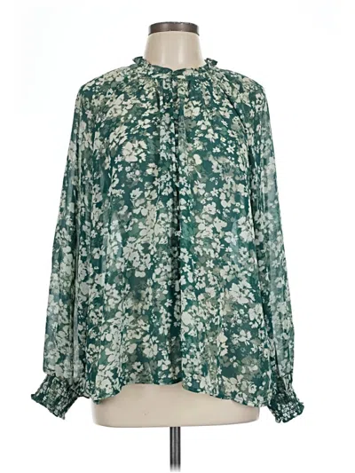 Pre-owned Apricot Long Sleeve Blouse In Green