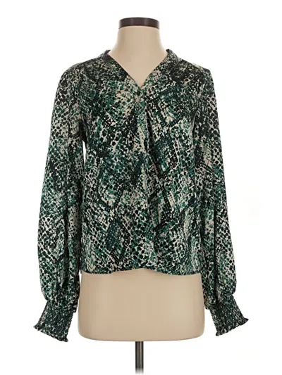 Pre-owned Apricot Long Sleeve Blouse In Green