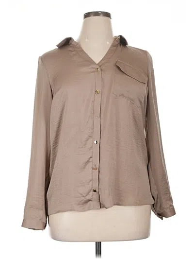Pre-owned Apricot Long Sleeve Blouse In Tan