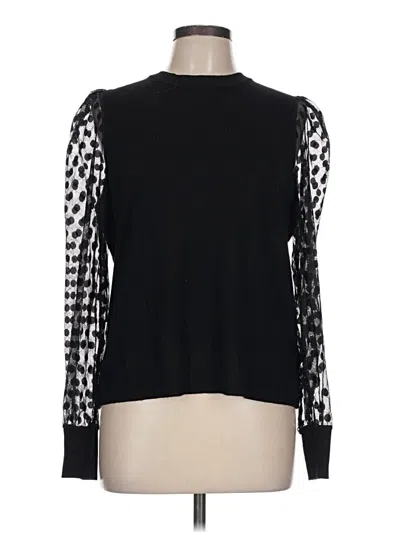 Pre-owned Apricot Long Sleeve Top Black Turtleneck Tops