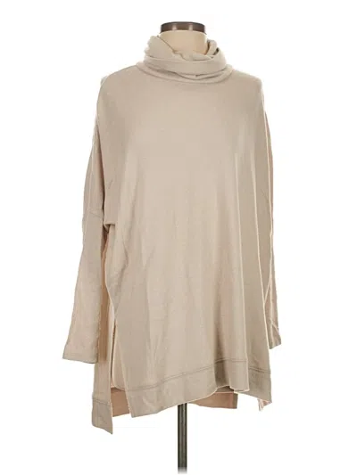 Pre-owned Apricot Long Sleeve Top Tan Turtleneck Tops In Brown