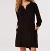 APRICOT LONG SLEEVE UTILITY DRESS IN BLACK