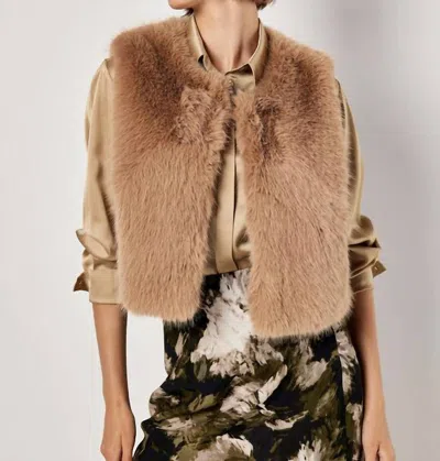 Apricot Luxe Layer Fur Vest In Brown