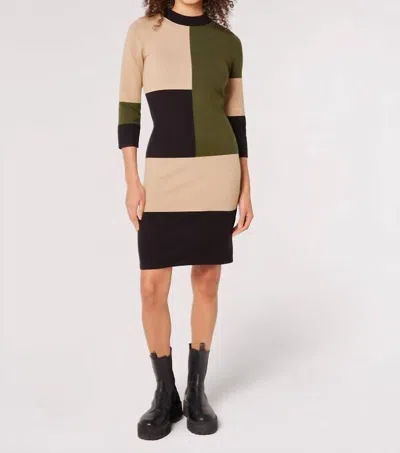 Apricot Maple Grove Sweater Dress In Khaki